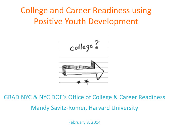 college and career readiness using