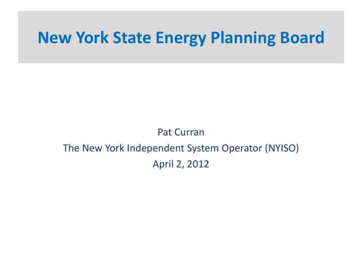 new york state energy planning board