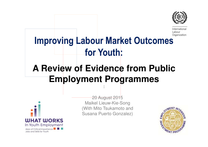 improving labour market outcomes for youth