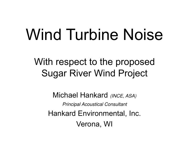 wind turbine noise