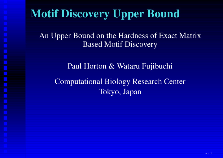 motif discovery upper bound