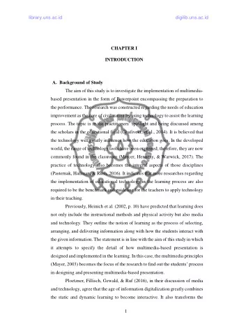 library .uns.ac.id  digilib.uns.ac.id  CHAPTER I  INTRODUCTION A. Background of Study  The aim of