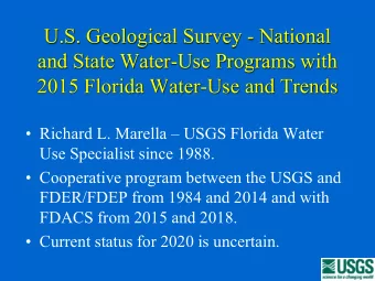 U.S. Geological Survey - National  and State Water-Use Programs with  2015 Florida Water-Use and
