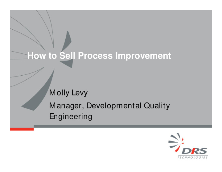 how to sell process improvement