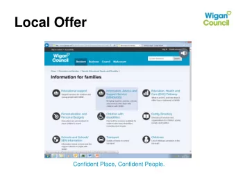 Local Offer  Confident Place, Confident People.  What is the Local Offer? Local authorities must