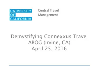 Demystifying Connexxus Travel  ABOG (Irvine, CA)  April 25, 2016  Whats In It for You?  Airfare