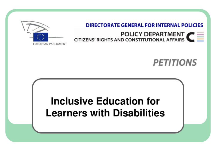 inclusive education for learners with disabilities