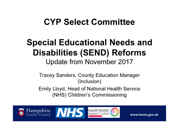 cyp select committee special educational needs and