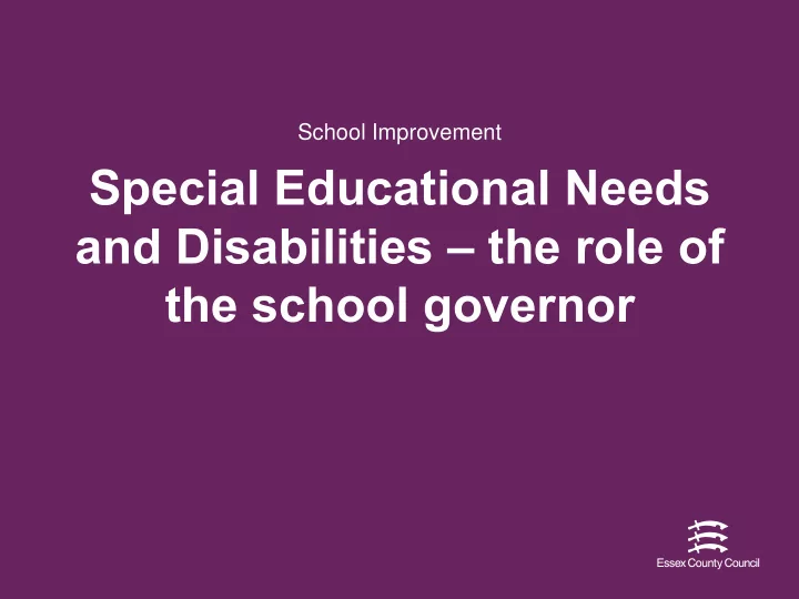 special educational needs