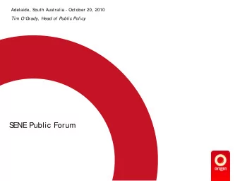 S  ENE Public Forum  The impetus toward a low carbon economy is an enduring trend   That will