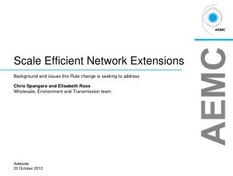 Scale Efficient Network Extensions  Background and issues this Rule change is seeking to address