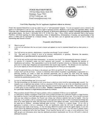 JUDGE MATTHEW REUE  100 East Main Street, Suite 203  Brenham, Texas 77833  (979)277-6200 ext. 144