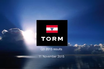 11 November 2015  Safe Harbor Statement  Matters discussed in this presentation may constitute