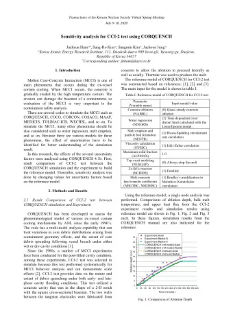 Sensitivity analysis for CCI-2 test using CORQUENCH Jaehyun Ham a * , Sang-Ho Kim a , Sangmin Kim a