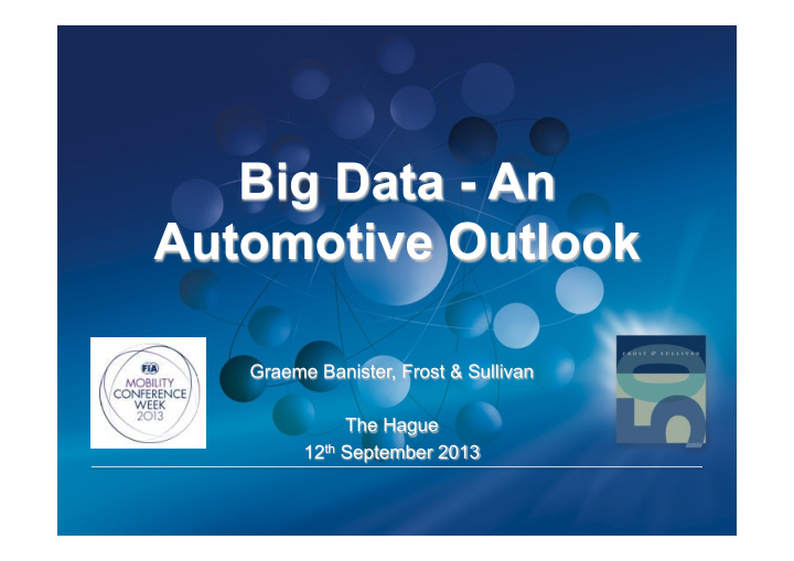 big data an automotive outlook