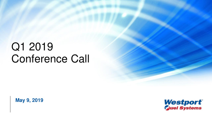 q1 2019 conference call