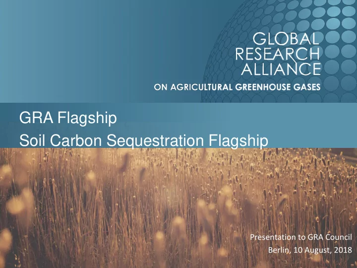 gra flagship soil carbon sequestration flagship