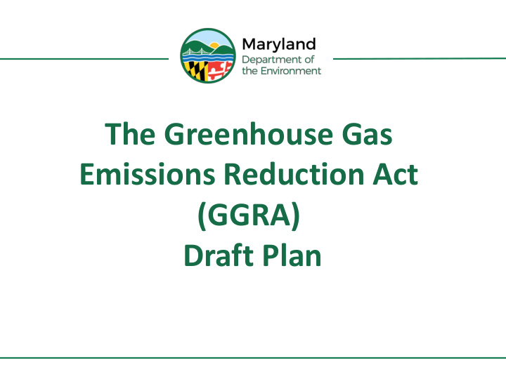 the greenhouse gas emissions reduction act ggra draft