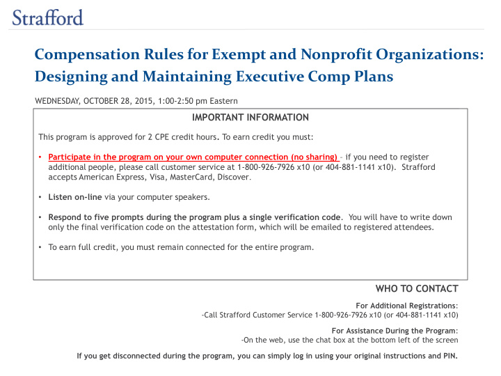 compensation rules for exempt and nonprofit organizations