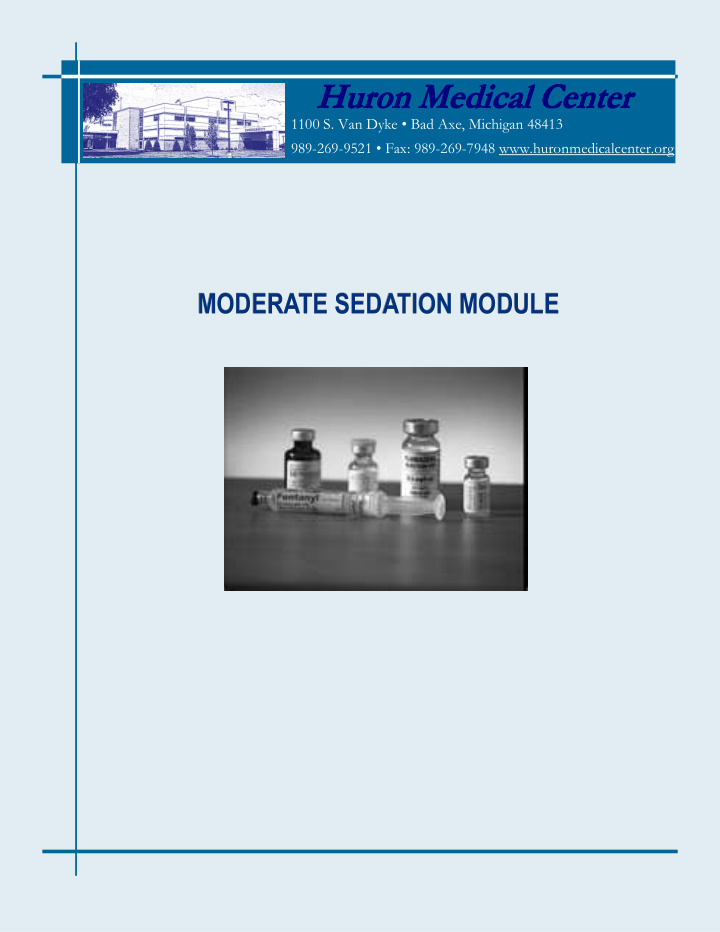 moderate sedation module moderate sedation module