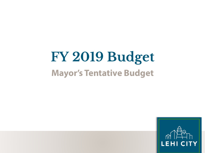 fy 2019 budget