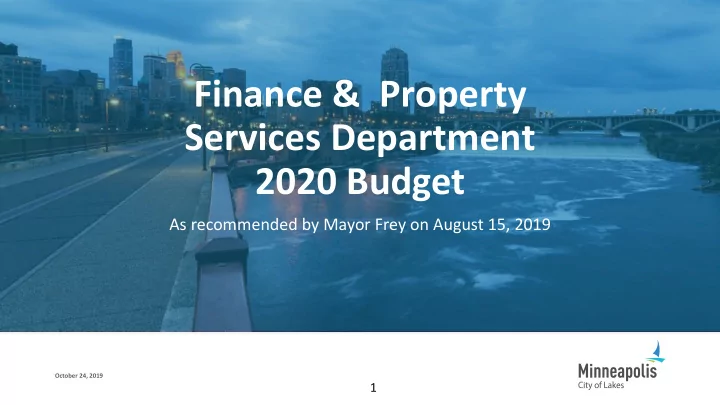 finance property services department 2020 budget