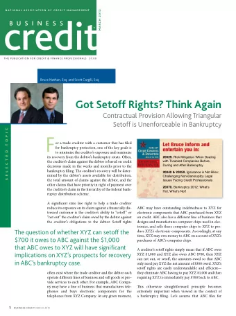 F  or a trade creditor with a customer that has fjled  Let Bruce inform and  for bankruptcy