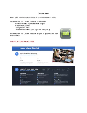 Quizlet.com  Make your own vocabulary cards or borrow from other users.  Students can use Quizlet
