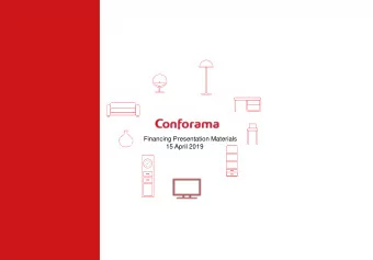 Financing Presentation Materials  15 April 2019  0  Disclaimer This presentation (the