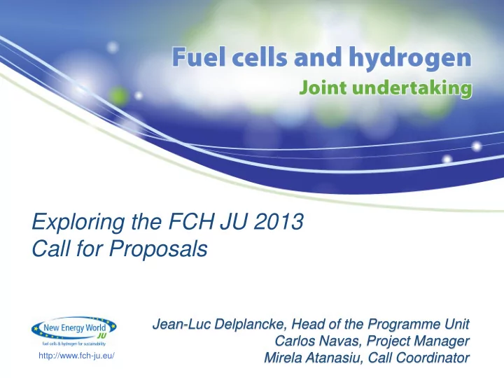call for proposals jean luc delplancke head of the