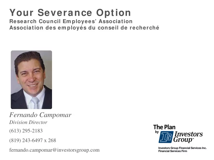 your severance option
