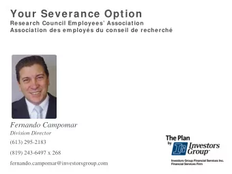 Your Severance Option  Research Council Em ployees Association  Association des em ploys du