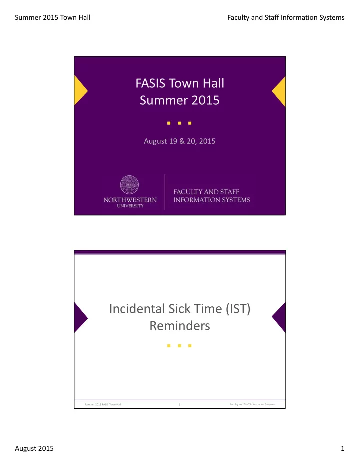 fasis town hall summer 2015
