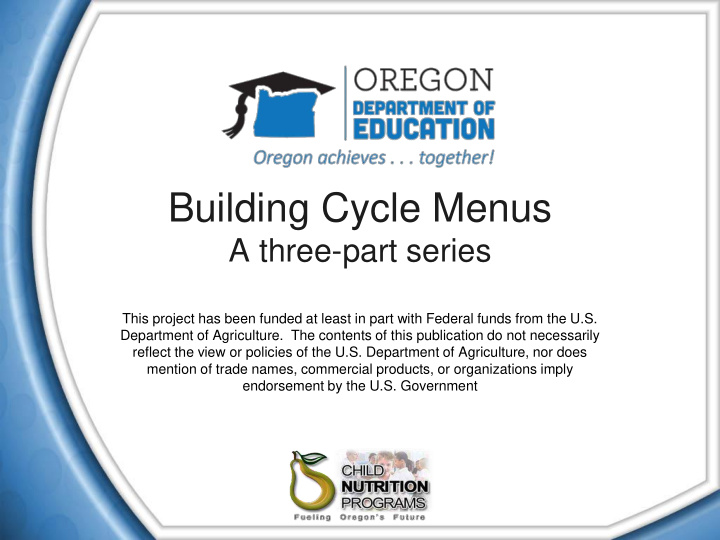 building cycle menus