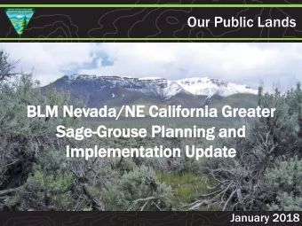 BLM  LM Ne  Nevada  da/NE  NE C  Cal  alifornia G  Great  ater  Sag  age-Grouse Planni  ning and  g
