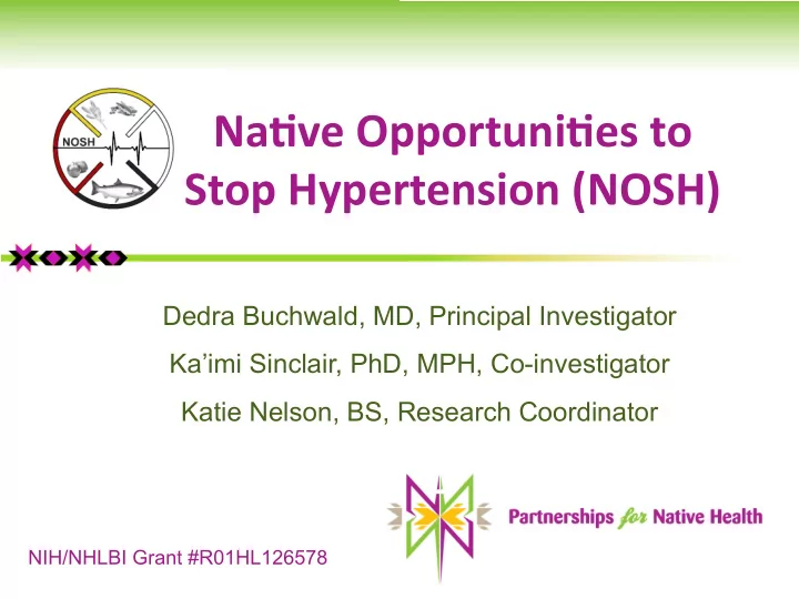na ve opportuni es to stop hypertension nosh