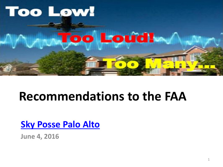 recommendations to the faa