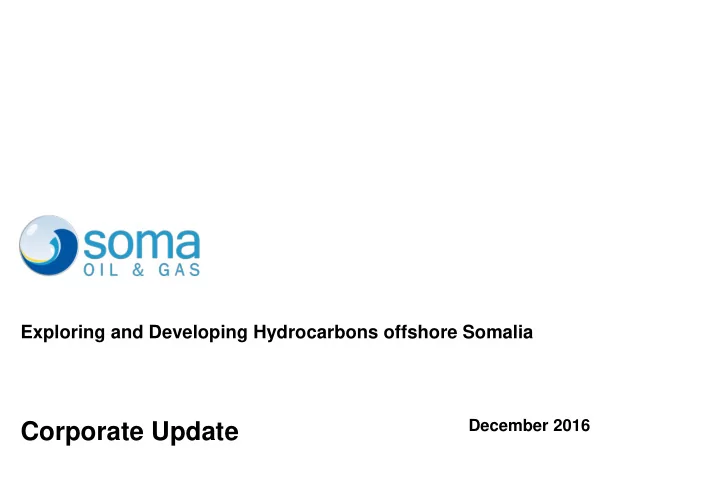 corporate update disclaimer