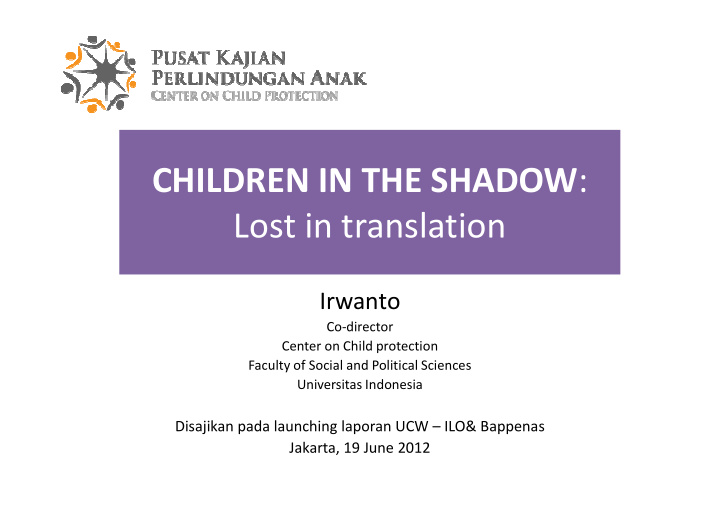 children in the shadow lost in translation