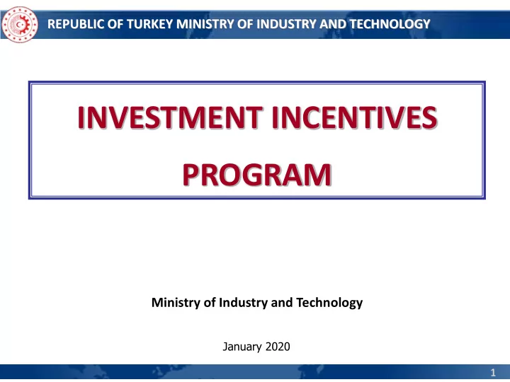 investment incentives program