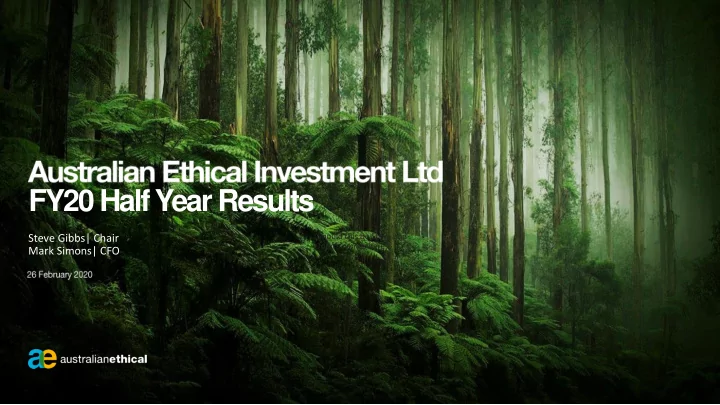 fy20 half year results