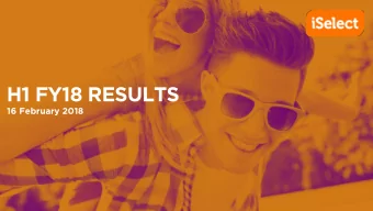 H1 FY18 RESULTS  16 February 2018  Growing revenues underpinned  business investment and