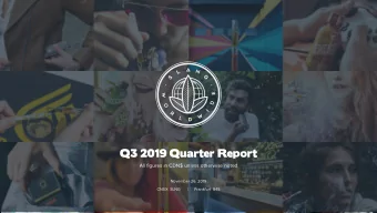 Q3 2019 Quarter Report  All figures in CDN$ unless otherwise noted  November 26, 2019  CNSX: SLNG