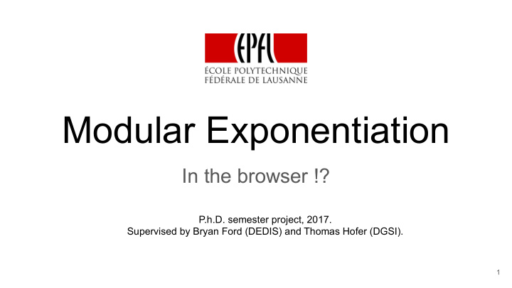 modular exponentiation