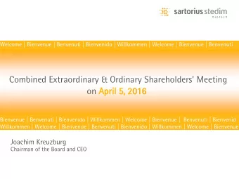 Annual Shareholders Meeting on April  il 8, 2014  14 Combined Extraordinary &amp; Ordinary