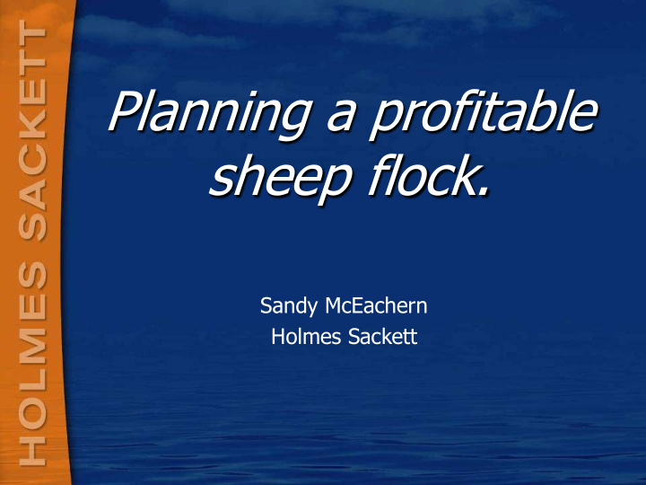 planning a profitable sheep flock