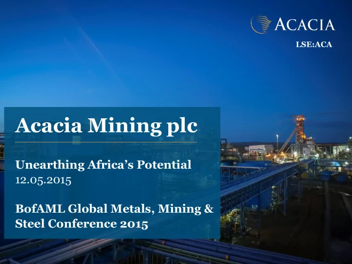 acacia mining plc