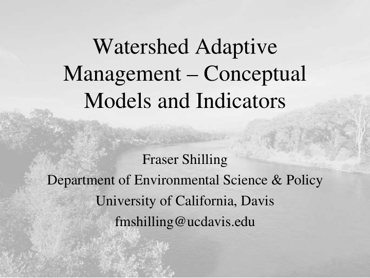 watershed adaptive management conceptual models and