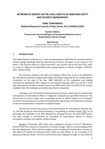 1  international environmental law. The exclusion of shipping effectively passed on the