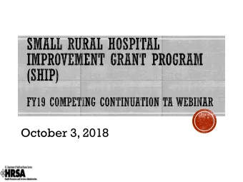 October 3, 2018  General Grant Information  Investment Categories  Priorities  New in